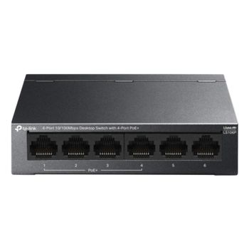Conmutador Ethernet TP-Link LS106P Fast Ethernet 6 puertos PoE