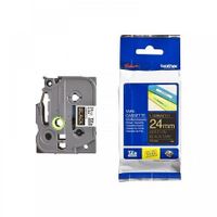brother tze-354 original p-touch label tape 24mm x 8m gold on black