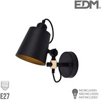edm aplique pared industrial e27 negro