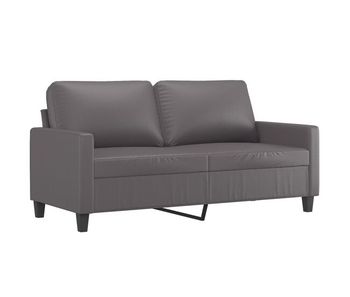 Sofá de 2 plazas - sofá de salón - sofá moderno de cuero sintético gris 140 cm