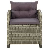 sillon de jardin  silla de jardin  silla de exterior con cojines ratan sintetico gris