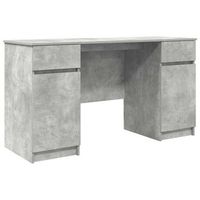 escritorio gris hormigon madera de ingenieria 140 x 49 x 76 cm vidaxl