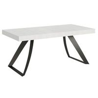 mesa extensible con patas curvadas de acero antracita volta-color blanco-alargaderas -ancho extensible