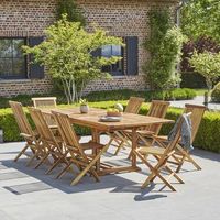 salon de jardin de madera teca maciza aceitada 810 pers