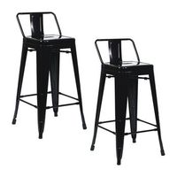 pack 2 taburetes altos industriales apilables de acero 41x41x85cm thinia home