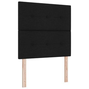 Cabecero Led Con Luces De Tiras Led Manual Negro 90 Cm Tela