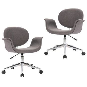 Sillas De Comedor Giratorias 2 Unidades Tela Gris Vidaxl