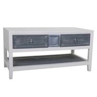 lesa de centro de madera lacado blanco y gris 104x51x53