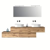 composicion bano lavabo doble 9 piezas roble astra en mdf