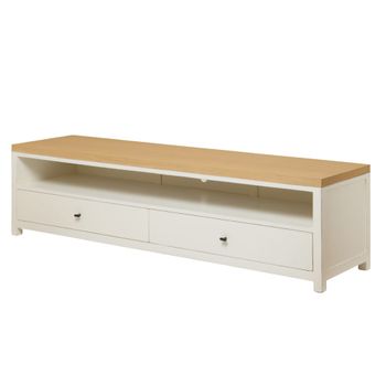 Mueble de tv de madera de sungkai tintada en blanco 180cm