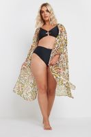 yours kimono playero estampado mixto marron mujer curvy y tallas grandes yours