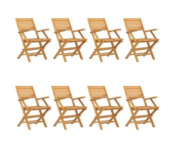 Sillas de jardin plegables 8 unidades madera maciza teca 55x62x90 cm