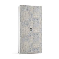 mueble de bano polivalente blanco y leizu con 4 estantes