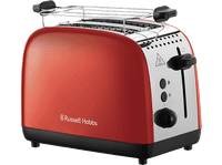 tostadora - russell hobbs colours plus 1600 w 2 ranuras extra largas 6 niveles de tostado red