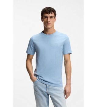 BOSS para hombre. 50508584 Camiseta Punto Aplique azul (XXL), Casual, Algodón, Manga corta