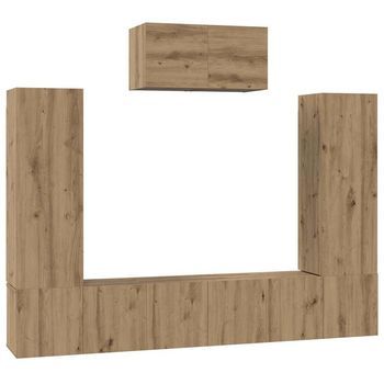 Conjunto De Mueble De Tv 7 Uds. Roble Artisan Vidaxl