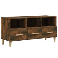 mueble de tv madera contrachapada roble ahumado 102x36x50 cm