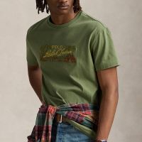polo ralph lauren summer embroidered cotton-jersey t-shirt - m