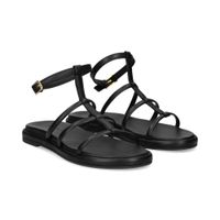 unisa sandalias planas mujer - negro talla 36