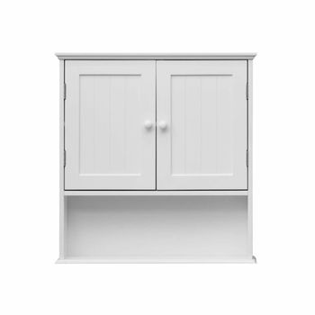 Armario de pared con 2 puertas y 1 estante de mdf blanco