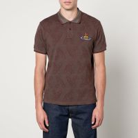 vivienne westwood allover orb cotton polo shirt - s