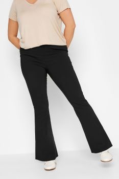 Yours Pantalones Negros Acampanados De Bengalina, Mujer Curvy Y Tallas Grandes, Yours