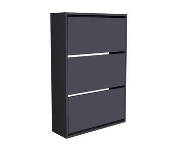 Zapatero aurskog 3 compartimentos máx. 18 pares aglomerado 110 x 74 x 24 cm -  antracita [en.casa]