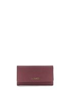 cartera grande con solapa estampado saffiano y lettering bordeaux taglia unica