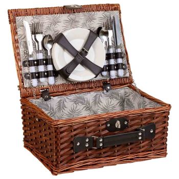 Cesta de picnic marrón 40x28x19