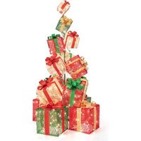torre de cajas de regalo iluminada de 170 cm costway 100 x 100 x 170 cm