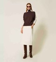 twinset para mujer 252tp2191 falda midi de tejido scuba blanco 40 casual viscosa
