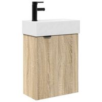 modulo de bano con griferia roble sonoma 455 x 225 x 84 cm vidaxl
