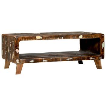 Mesa De Café | Mesa De Centro 90 X 50 X 35 Cm Madera Sólida Recuperada