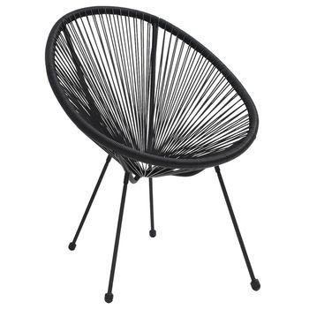 Pack 2 Uds Sillas De Jardín | Silla De Exterior | Sillón Moon Ratán Negro