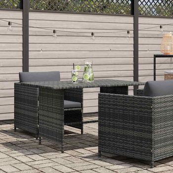Mesa De Jardín，mesa Para Exteriores，mesa De Patio De Ratán Sintético Gris 110x70x65 Cm