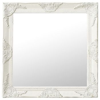 Espejo De Pared Estilo Barroco Blanco 60x60 Cm Vidaxl