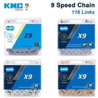 kmc 9s mtb cadena 9 velocidades bicicleta de montana corriente z9 x9 x9ept bicicleta de carretera 9v cadenas 116 eslabones enlace de alimentacion accesorios de ciclismo