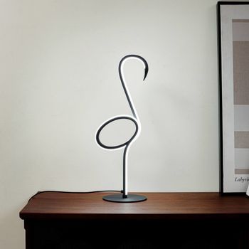Lámpara de mesa led de metal negro