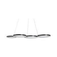 lampara de techo led de metal negro aluminio 4 anillos glamour moderno pibor