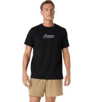 asics para hombre 2031f334 camiseta logo graphic negro xl casual algodon manga corta