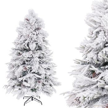 Árbol De Navidad Artificial Nevado Verde Y Blanco Desmontable De 180 Cm Lolahome