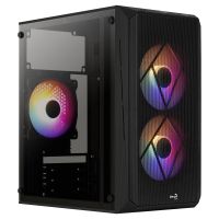 aerocool cs107v2 frgb usb 30 con ventana negra