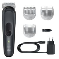 braun bg3350 recortadora corporal 3 cabezales inalambrica resistente al agua en negro