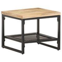 mesa auxiliar de madera maciza de mango 40x40x35 cm vidaxl