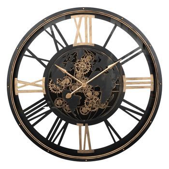 Reloj Mecánico Clark Metal Negro D110cm