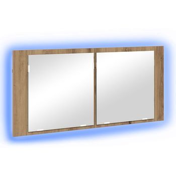 Espejo Led Cabinet Roble Artisan 100 X 12 X 45 Cm Vidaxl