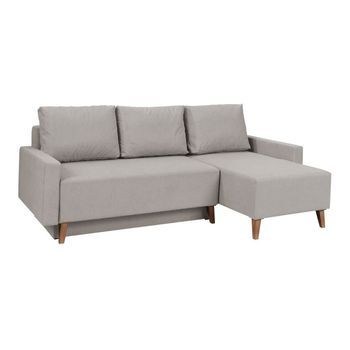 Sofá Rinconero Delbene 100, Gris, Función De Descanso, Caja De Ropa De Cama, 225x140x88cm