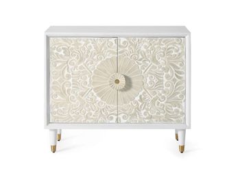 Aparador madera de mango blanco y detalles en dorado