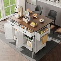 isla de cocina con ruedas mesa abatible y almacenaje 140  45  93 cm