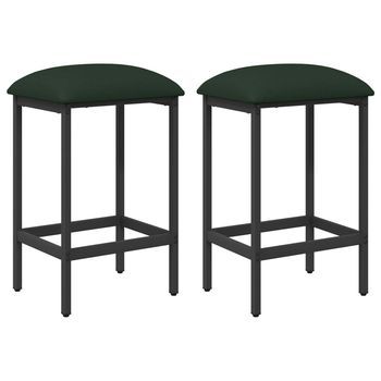 Taburete De Bar 2 Uds. Verde Oscuro 40 X 32 X 64 Cm Vidaxl